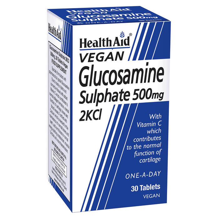 Health Aid Vegan Glucosamine Sulphate 500mg 2KCI 30s - Dennis the Chemist
