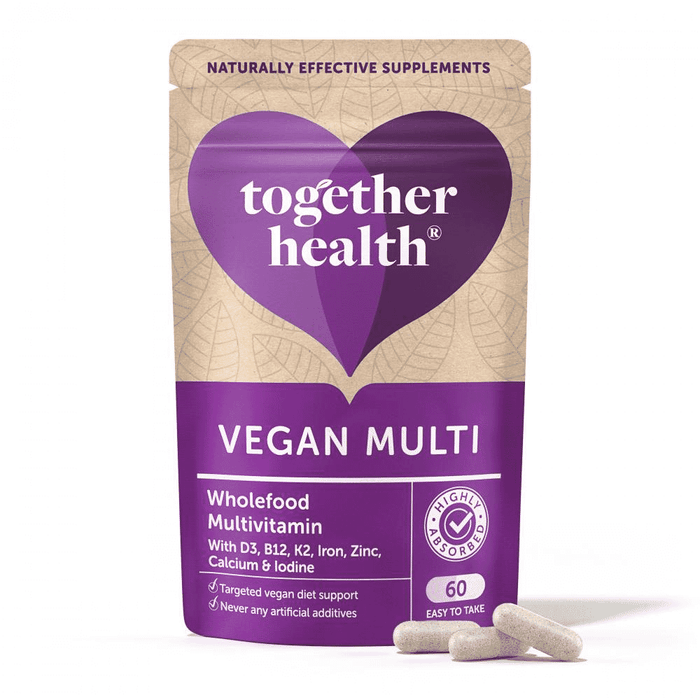 Together Health Vegan Multi Wholefood Multivitamin with D3, B12, K2, Iron, Zinc, Calcium & Iodine 60s