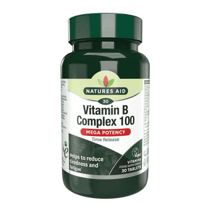 Natures Aid Vitamin B Complex 100 (Mega Potency) Time Release 30s