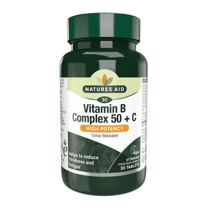 Natures Aid Vitamin B Complex 50 + C (High Potency) Time Release 30s