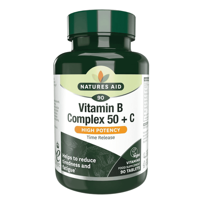 Natures Aid Vitamin B Complex 50 + C (High Potency) Time Release 90s