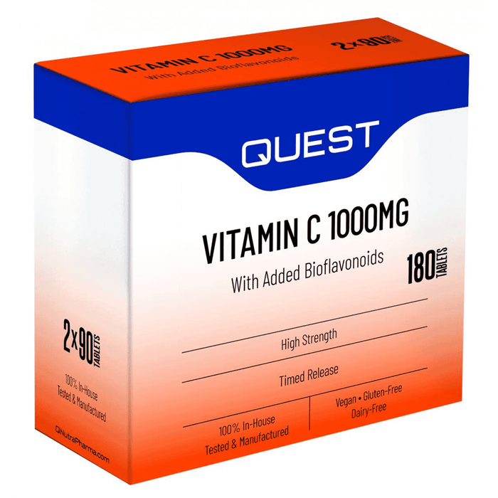 Quest Vitamins Vitamin C 1000mg with Bioflavanoids Timed Release 180s