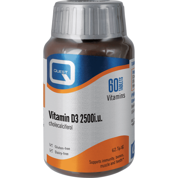 Quest Vitamins Vitamin D3 2500iu Cholecalciferol 60s