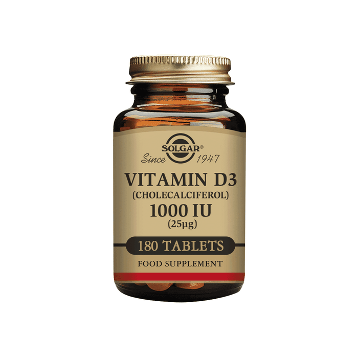 Solgar Vitamin D3 (Cholecalciferol) 1000iu (25ug) 180 Tablets