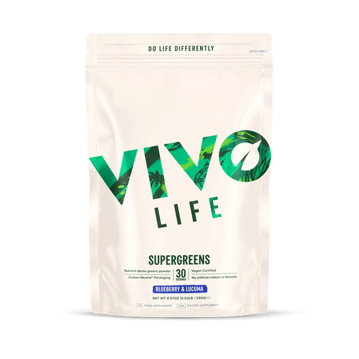 Vivo Life Supergreens Blueberry & Lucuma 240g - Dennis the Chemist