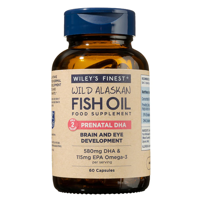 Wiley's Finest Wild Alaskan Fish Oil PRENATAL DHA 580mg DHA & 115mg EPA 60s - Dennis the Chemist