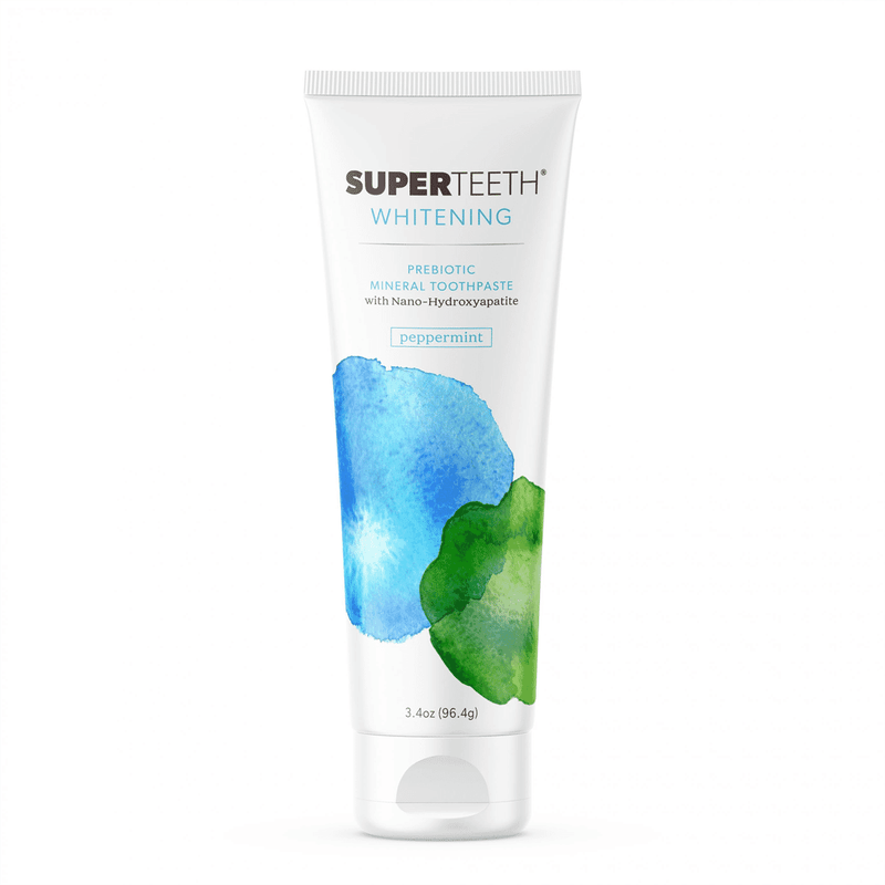 Superteeth Whitening Prebiotic Mineral Toothpaste with Nano-Hydroxyapatite Peppermint 3.4oz