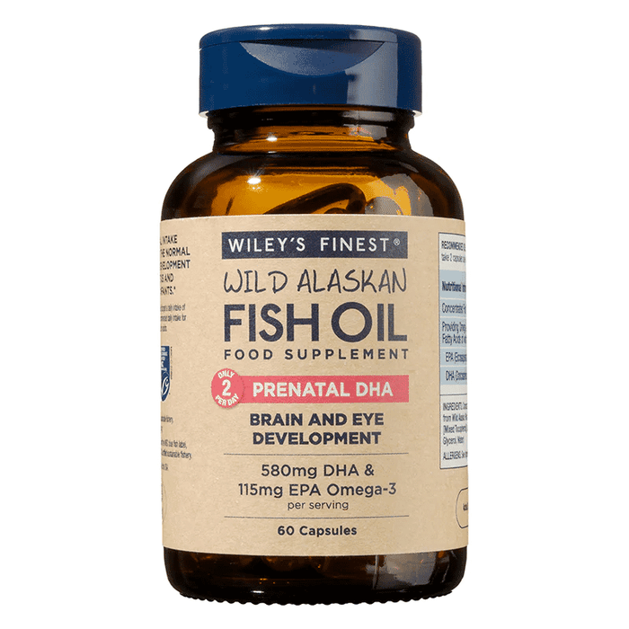 Wiley's Finest Wild Alaskan Fish Oil PRENATAL DHA 580mg DHA & 115mg EPA 60s