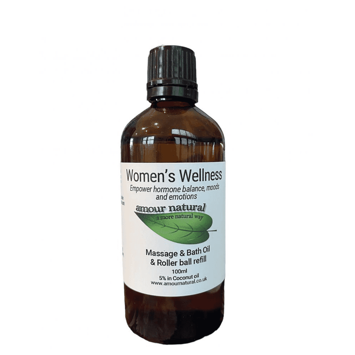 Amour Natural Women's Wellness Massage & Bath Oil & Roller Ball Refill 100ml