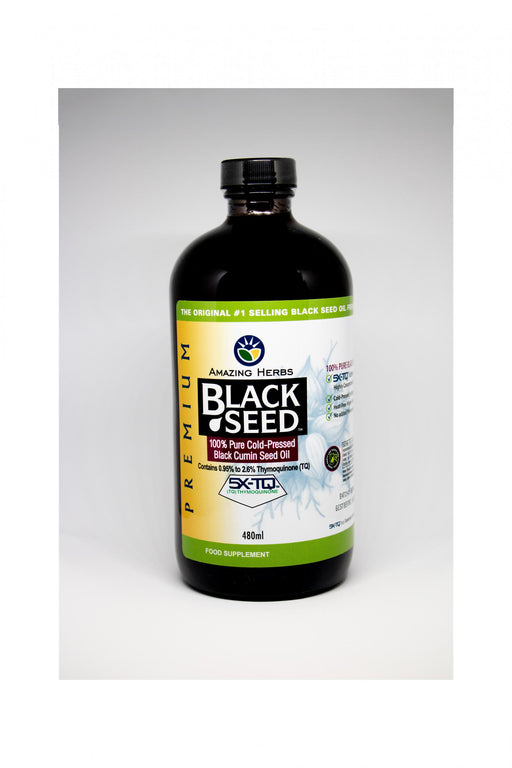 Amazing Herbs Premium Black Seed 100% Pure Cold-Pressed Black Cumin Seed Oil 480ml - Dennis the Chemist