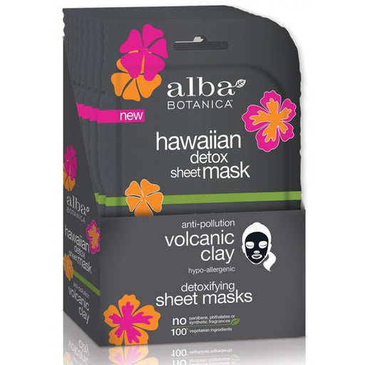 Alba Botanica Hawaiian Detox Sheet Mask Anti-Pollution Volcanic Clay 8 Sheets CASE - Dennis the Chemist