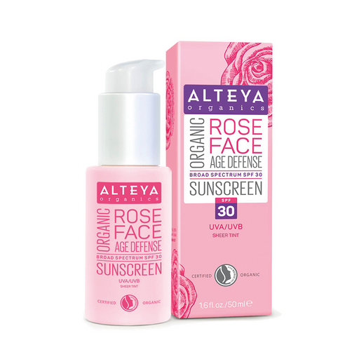 Alteya Organic Rose Face Age Defense Sunscreen SPF30 50ml - Dennis the Chemist