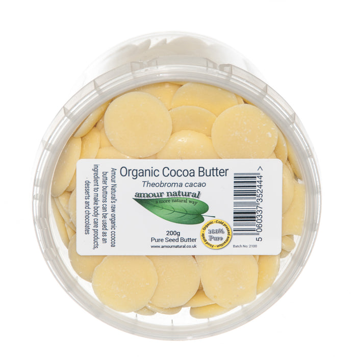 Amour Natural Organic Cocoa Butter Buttons 200g - Dennis the Chemist
