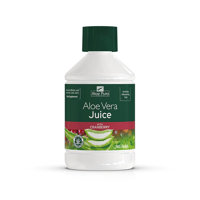 Aloe Pura Bio-Active Aloe Vera Juice Maximum Strength Cranberry 500ml - Dennis the Chemist