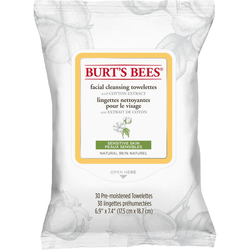 Burts Bees Sensitive Facial Towelettes with Aloe 30's - Dennis the Chemist