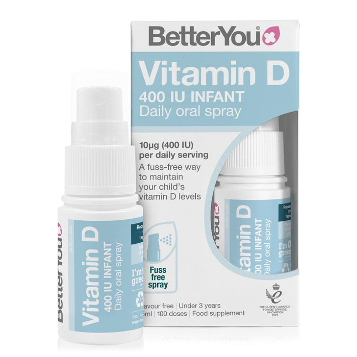 BetterYou Vitamin D 400IU Infant Daily Oral Spray 15ml - Dennis the Chemist