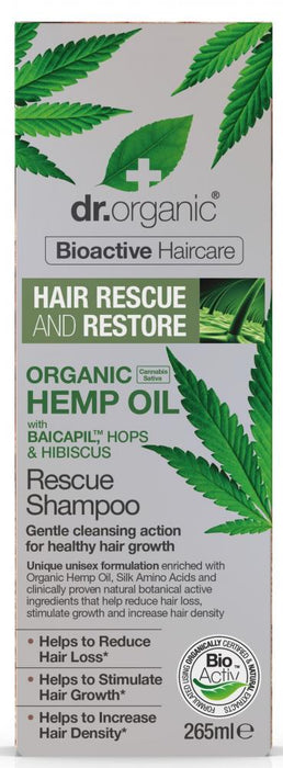 Dr Organic Organic Hemp Oil Rescue Shampoo 265ml - Dennis the Chemist