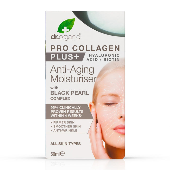 Dr Organic Pro Collagen Plus+ Anti-Aging Moisturiser with Black Pearl Complex 50ml - Dennis the Chemist