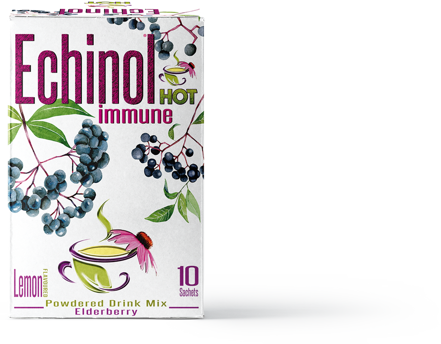 Echinol Hot Immune Powdered Drink Mix Lemon Flavoured with Elderberry 10's - Dennis the Chemist