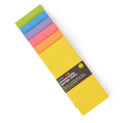 ecoLiving Rainbow Compostable Sponge Cloths (6 Pack) - Dennis the Chemist