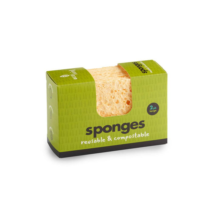 ecoLiving Sponges Reusable & Compostable (2 Pack) Large - Dennis the Chemist