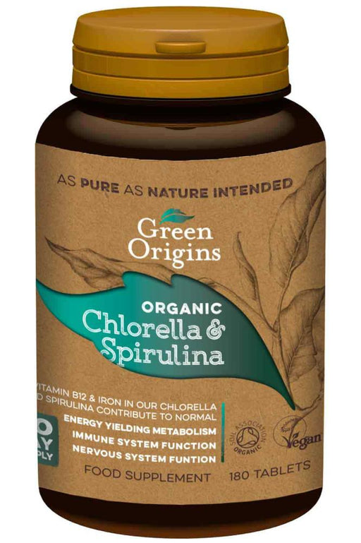 Green Origins Organic Chlorella & Spirulina Tablets 180's - Dennis the Chemist
