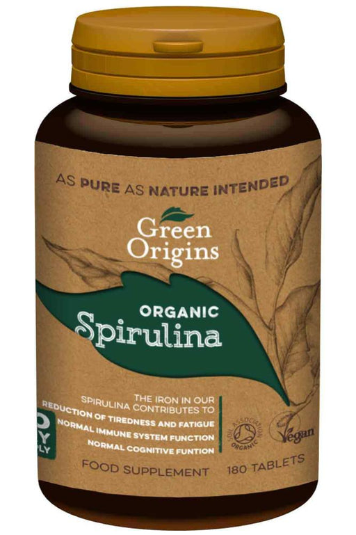Green Origins Organic Spirulina Tablets 180's - Dennis the Chemist