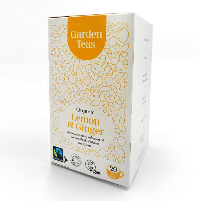 Garden Teas Organic Fairtrade Lemon & Ginger 20 Teabags - Dennis the Chemist