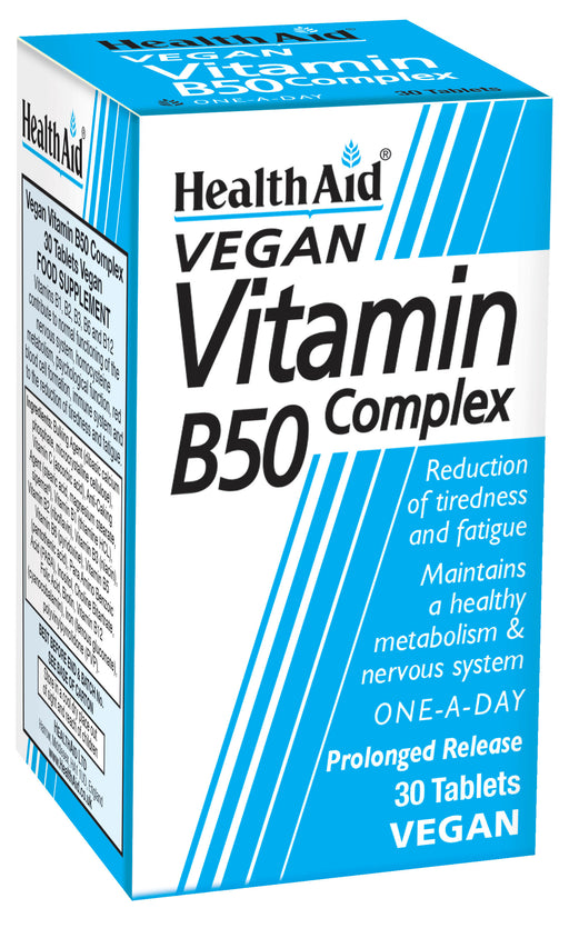 Health Aid Vegan Vitamin B50 Complex 30's - Dennis the Chemist