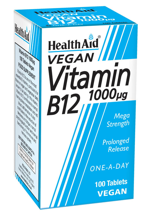 Health Aid Vegan Vitamin B12 1000ug 100's - Dennis the Chemist