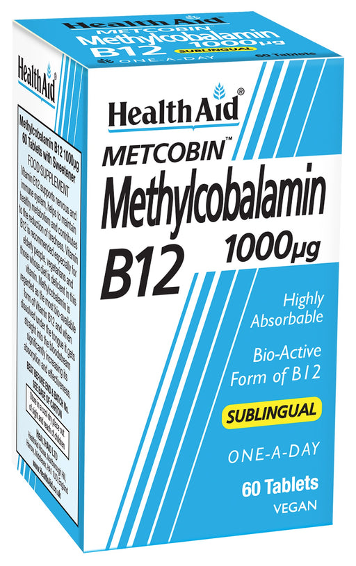 Health Aid Metcobin Methylcobalamin B12 1000mcg 60's - Dennis the Chemist
