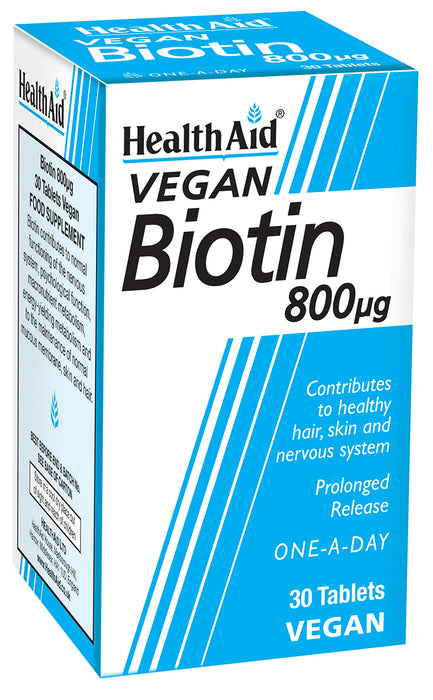 Health Aid Vegan Biotin 800ug 30's - Dennis the Chemist