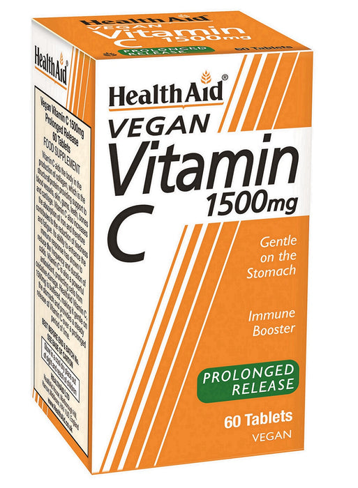 Health Aid Vegan Vitamin C 1500mg Prolonged Release 60's - Dennis the Chemist