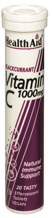 Vitamin C 1000mg Effervescent Blackcurrant flavour 20's - Dennis the Chemist