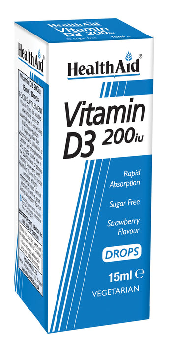 Health Aid Vitamin D3 200iu Drops 15ml - Dennis the Chemist