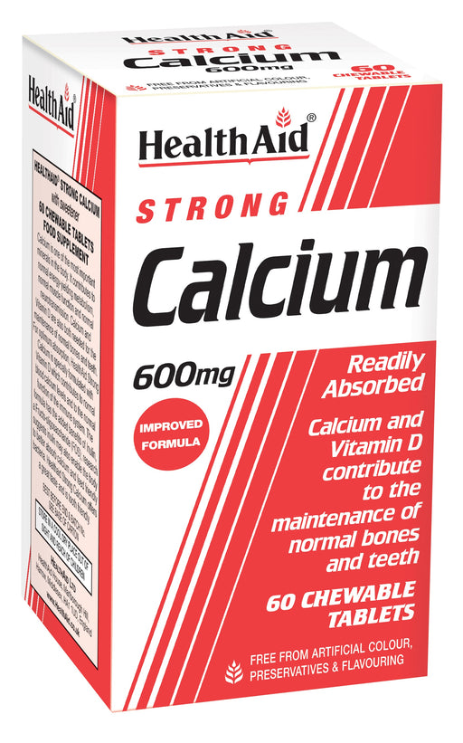 Health Aid Strong Calcium 600mg Chewable 60's - Dennis the Chemist