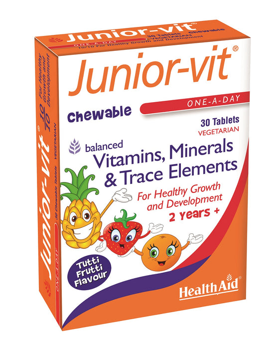 Health Aid Junor-Vit One-a-Day Chewable Tutti Frutti Flavor 30 Tablets - Dennis the Chemist
