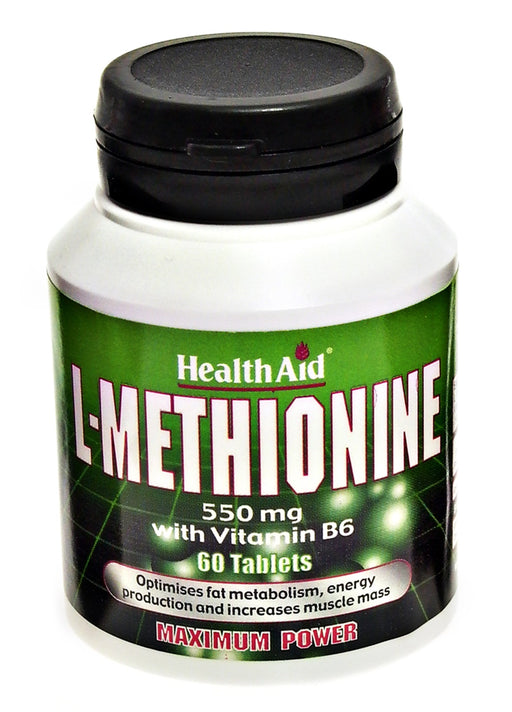 Health Aid L-Methionine 550mg with Vitamin B6  60's - Dennis the Chemist