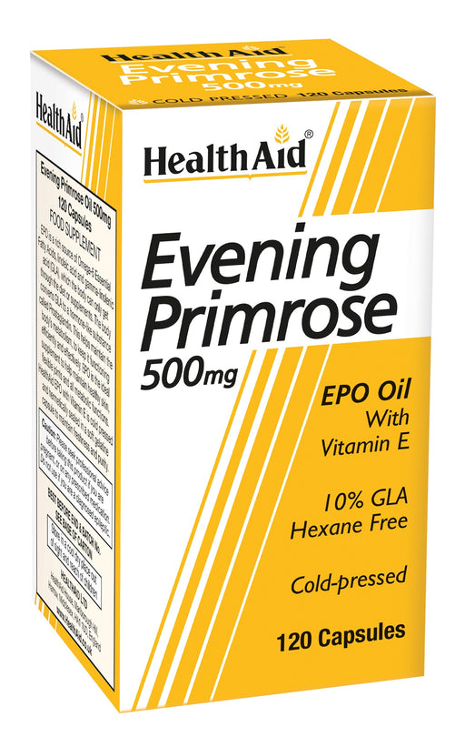 Health Aid Evening Primrose Oil 500mg with Vitamin E 120's - Dennis the Chemist