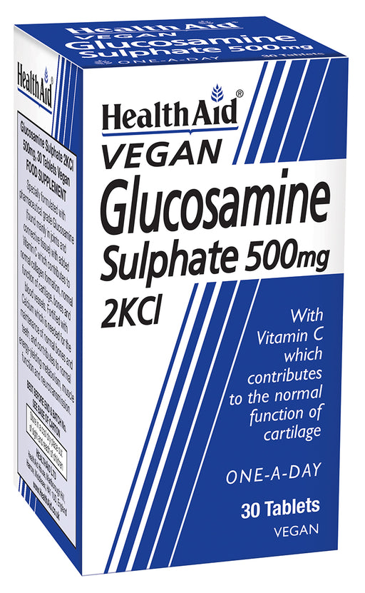Health Aid Vegan Glucosamine Sulphate 500mg 2KCI 30's - Dennis the Chemist