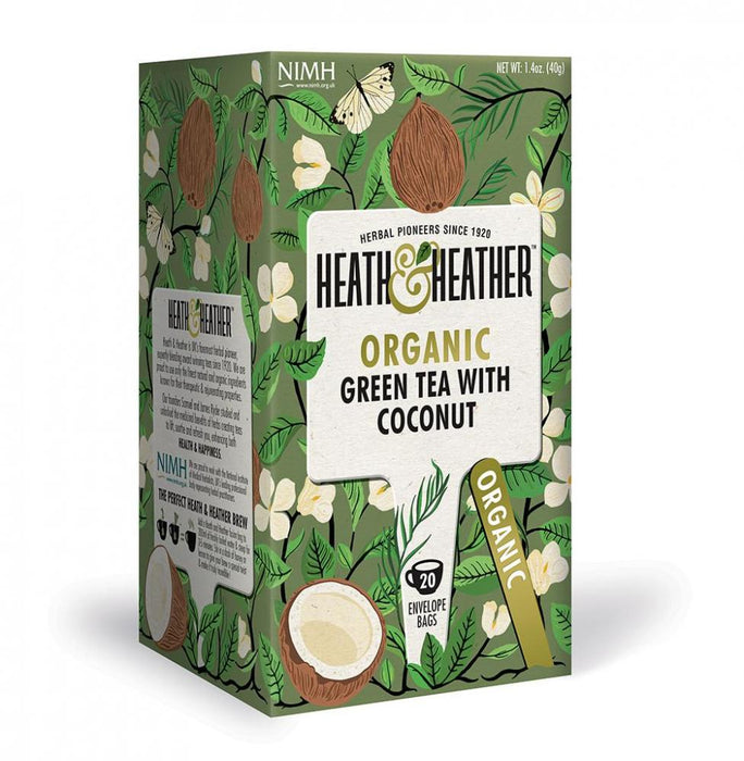 Heath and Heather Organic Green Tea with Coconut 20's - Dennis the Chemist