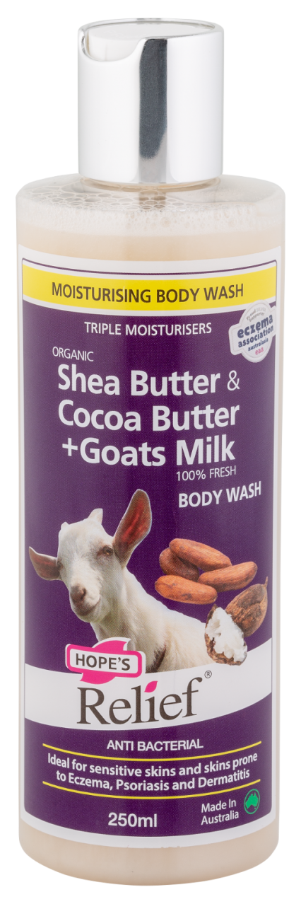 Organic Shea Butter & Cocoa Butter + Goats Milk Body Wash 250ml - Dennis the Chemist