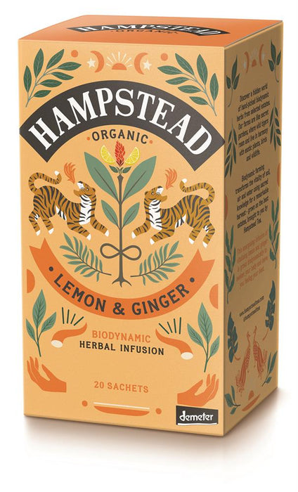 Hampstead Tea Organic Lemon & Ginger Tea 20's - Dennis the Chemist