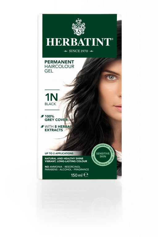 Herbatint Permanent Hair Colour Gel 1N Black 150ml - Dennis the Chemist