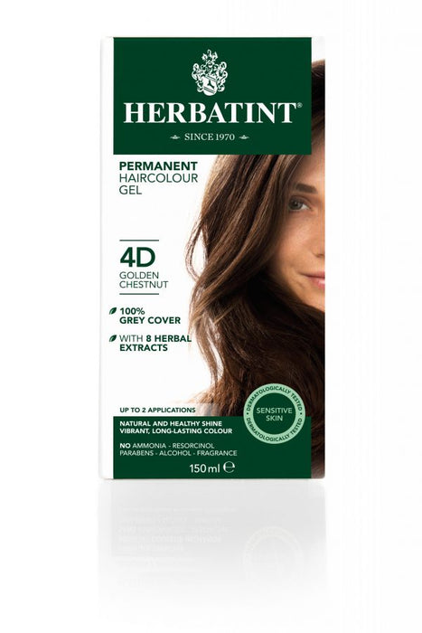 Herbatint Permanent Hair Colour Gel 4D Golden Chestnut 150ml - Dennis the Chemist