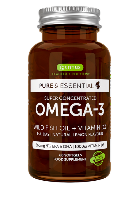 Igennus Pure & Essential Omega-3 Wild Fish Oil & Vitamin D3 60's - Dennis the Chemist