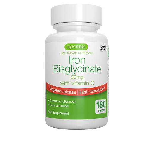 Igennus Iron Bisglycinate 20mg with Vitamin C 180's - Dennis the Chemist