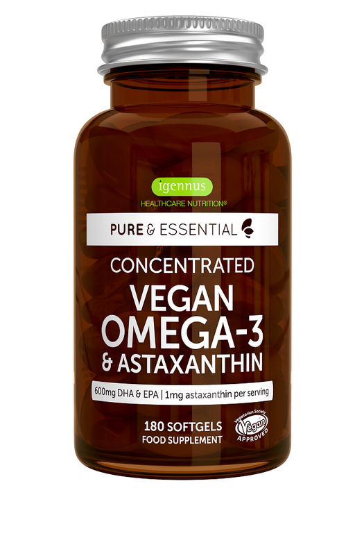 Igennus Pure & Essential Concentrated Vegan Omega-3 & Astaxanthin 180’s - Dennis the Chemist