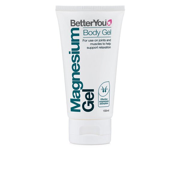 BetterYou Magnesium Gel in a 150 ml bottle, a natural supplement for muscle relaxation and magnesium absorption.