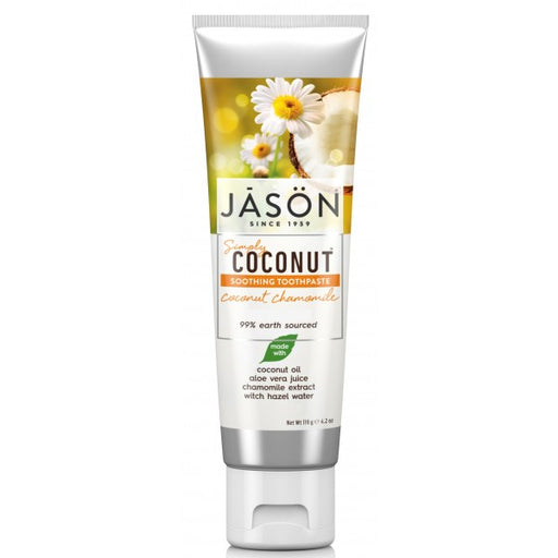 Jason Simply Coconut Soothing Toothpaste Coconut Chamomile (Fluoride Free) 119g - Dennis the Chemist